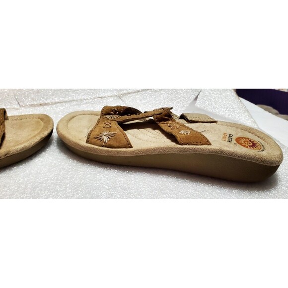Earth Shoes Women's Size 8.5W Conway Brown Leather Slide Sandals Slip-On Comfort - Picture 11 of 12